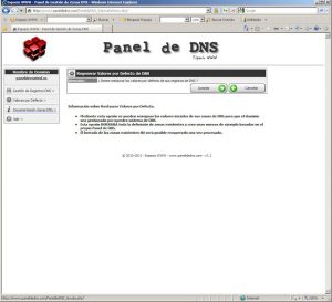 Restaurar valores por defecto panel de dns