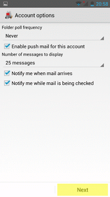 Cómo configurar correo IMAP en Android - paso8