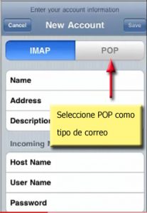 Configurar correo iphone 4 - paso 7