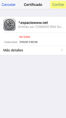 configurar cuenta de correo IMAP Iphone 5 / 5s - paso 11