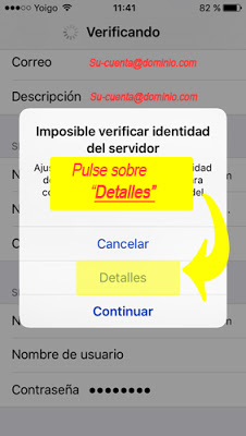 configurar cuenta de correo IMAP Iphone 5 / 5s - paso 10