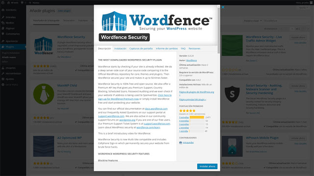 Seguridad WordPress Wordfence